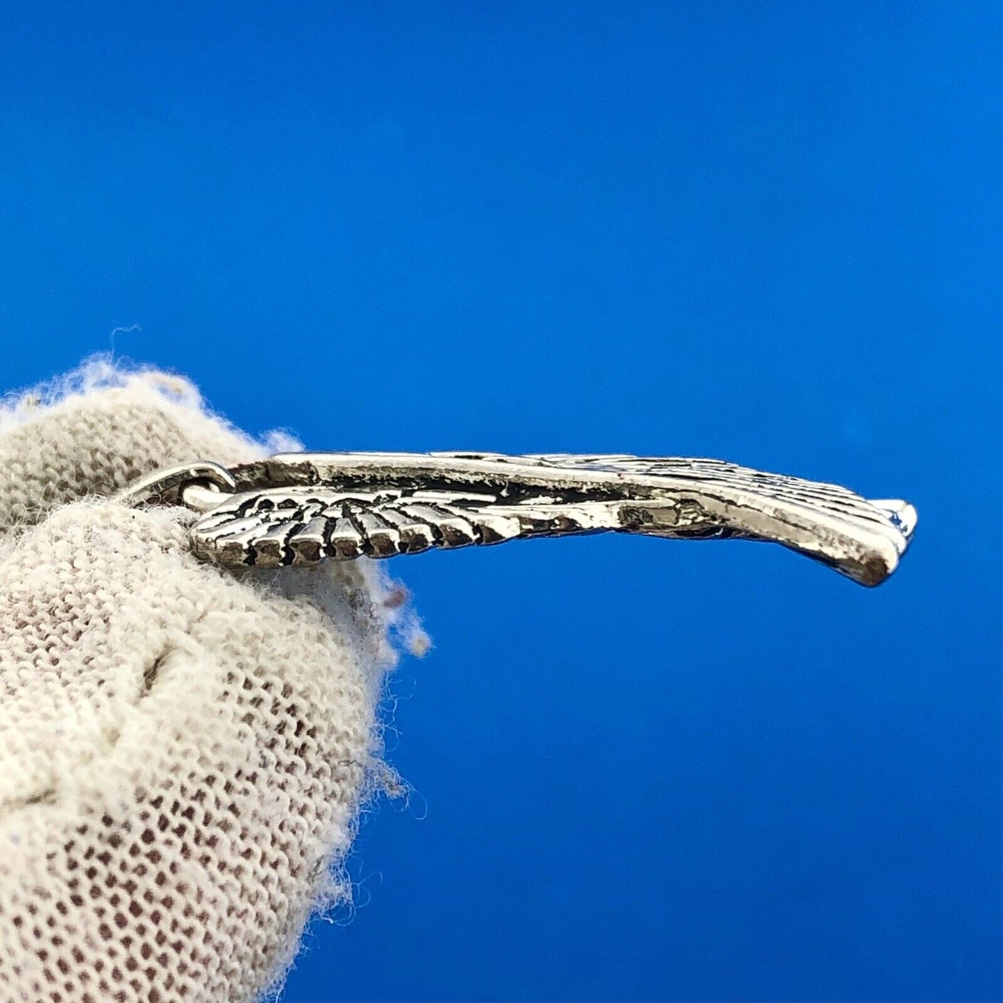 Retro Sterling Silver 925 Angel Wings Guardian Protector Charm Pendant