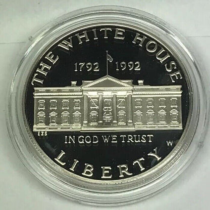 1992 W White House 200th Anniversary Commemorative Proof Silver Dollar OMP/COA