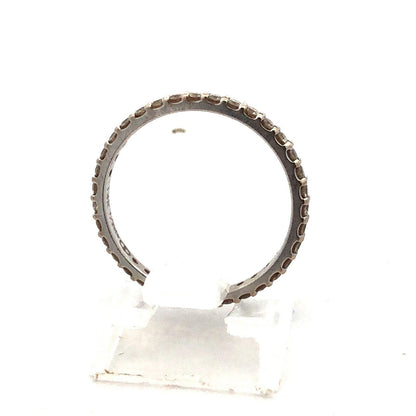 14K White Gold Round Diamond Wedding Anniversary Stacking Band Ring