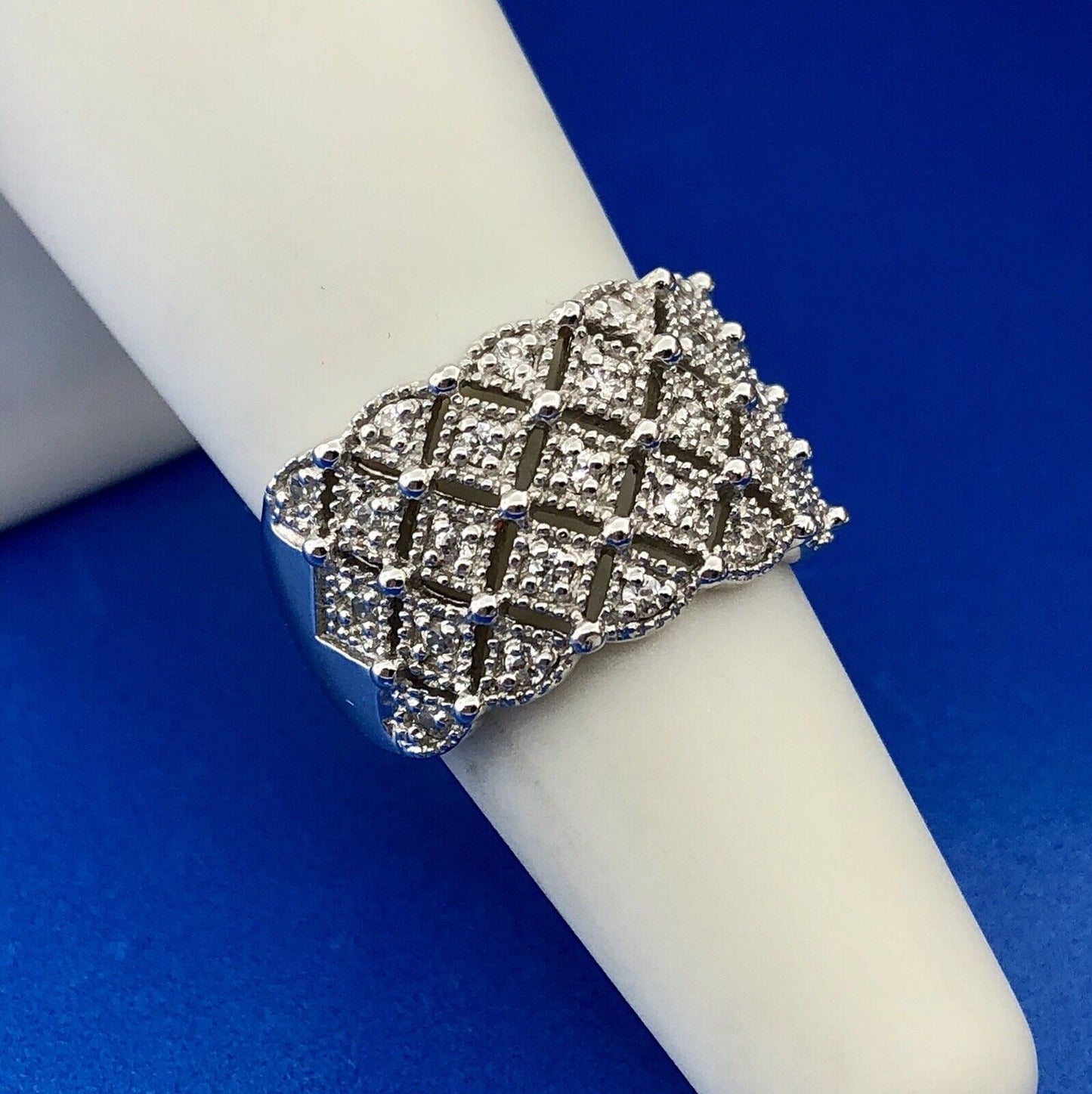 Silpada Retired Sterling Silver 925 Cubic Zirconia CZ Tapered Band Ring