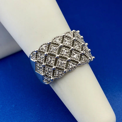 Silpada Retired Sterling Silver 925 Cubic Zirconia CZ Tapered Band Ring