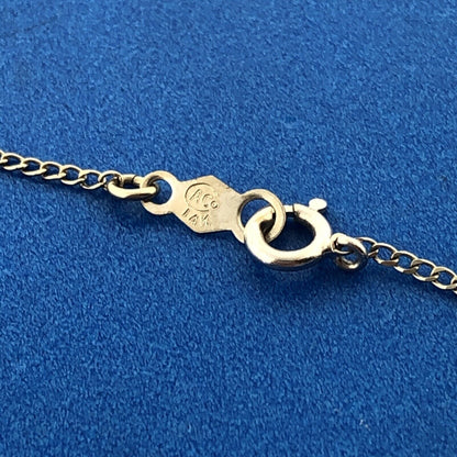 Vintage Designer 14K White Gold Pear Diamond Solitaire Accents Pendant Necklace