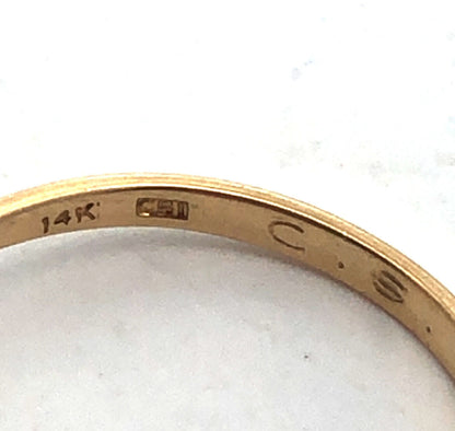 Vintage 14K Yellow Gold Sapphire Diamond Halo Promise December Cocktail Ring