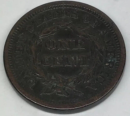 1846 Braided Hair Large Cent Small Date Early American Copper Coinage Brown