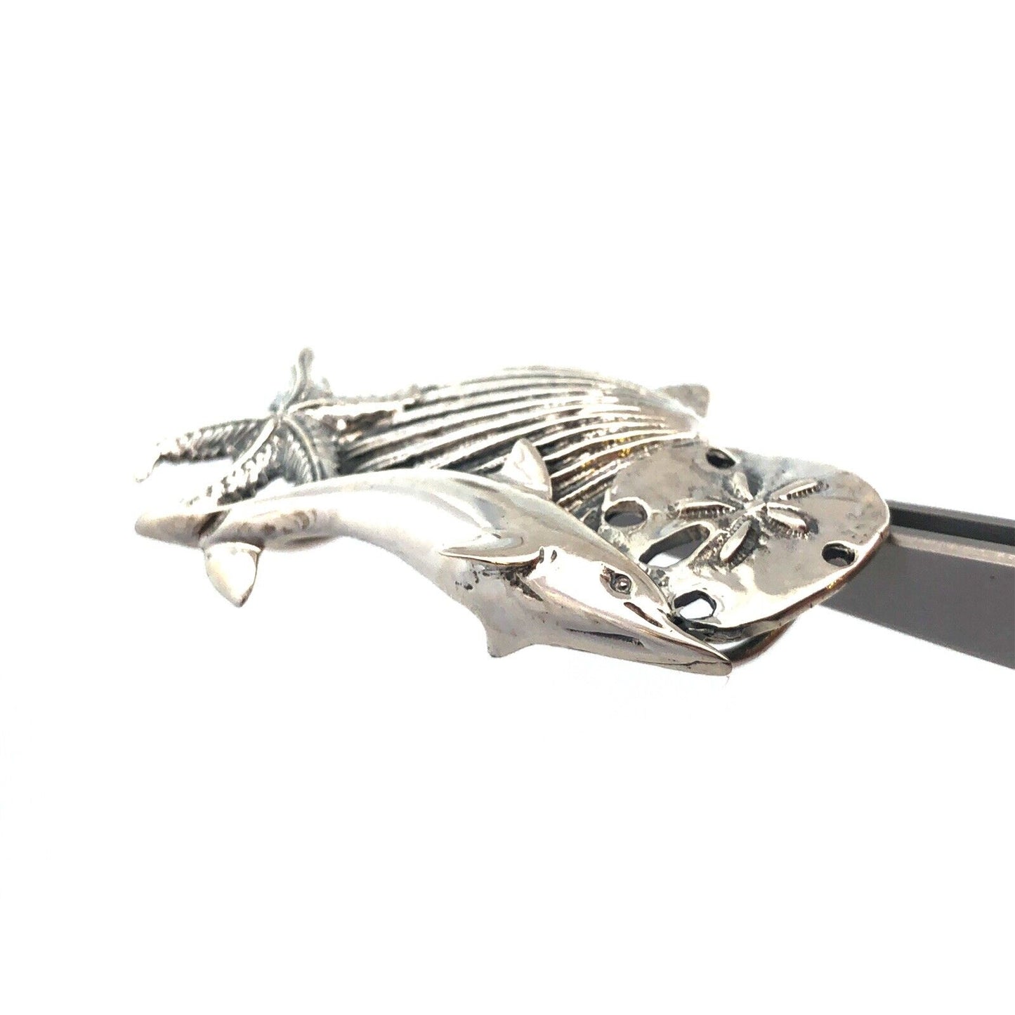 Estate 925 Sterling Silver Ocean Sea Dolphin Starfish Shell Beach Pendant