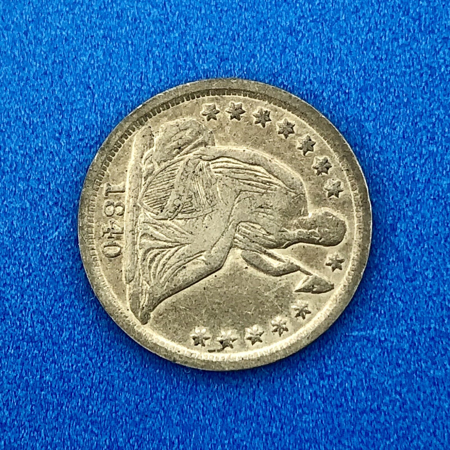 1840 P Seated Liberty Half Dime Variety 2 Obverse Stars Better Philadelphia Mint