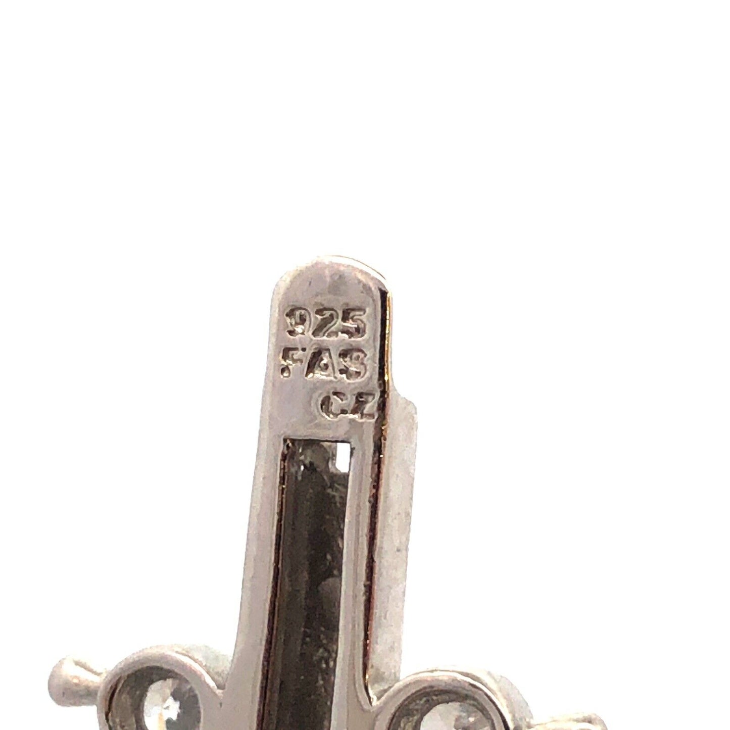 Designer FAS 925 Sterling Silver CZ Station Three Strand Bar Link Bracelet