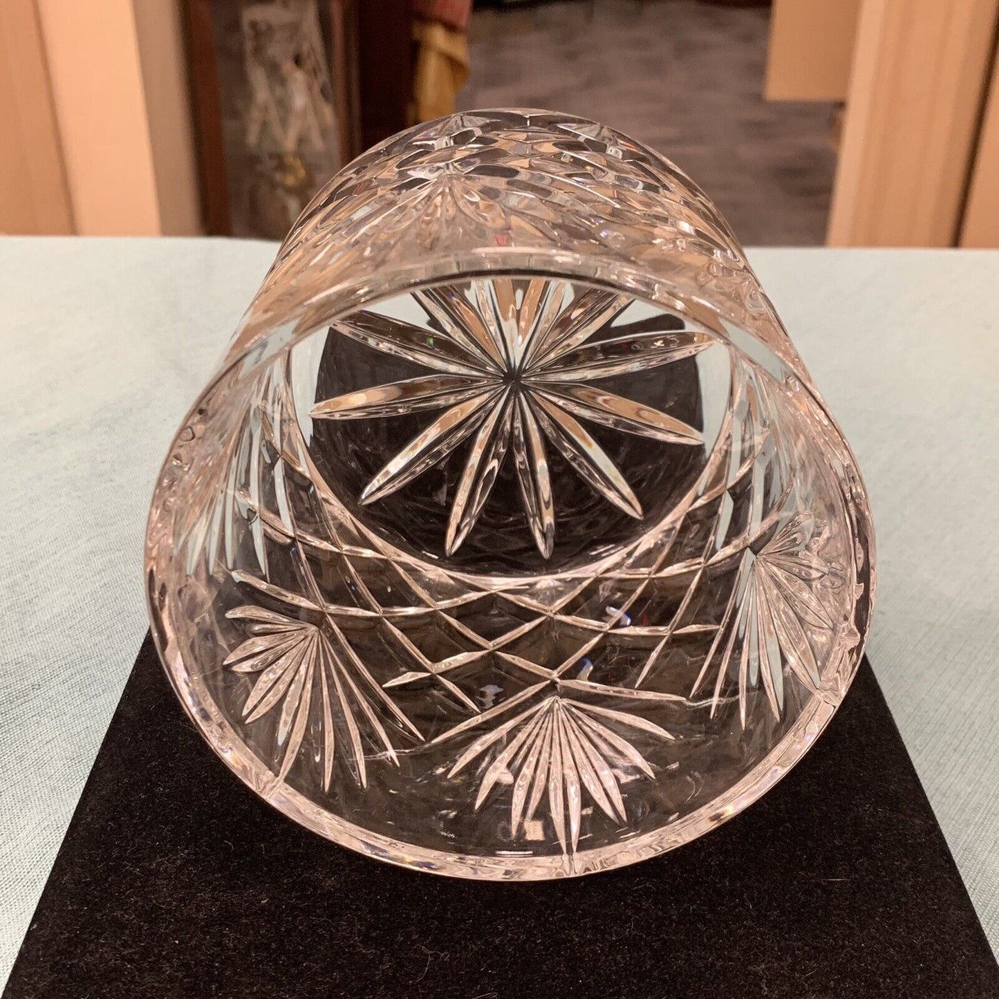 Unmarked Cut Glass Crystal Decorative Biscuit Cookie Jar w/Lid