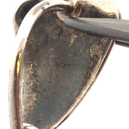 Vintage Estate 925 Sterling Silver Amber Cabochon Modernist Statement Pendant