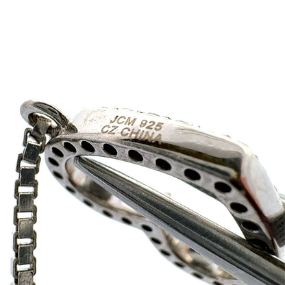 Designer 925 Sterling Silver Open Heart Cubic Zirconia Box Chain Bolo Bracelet