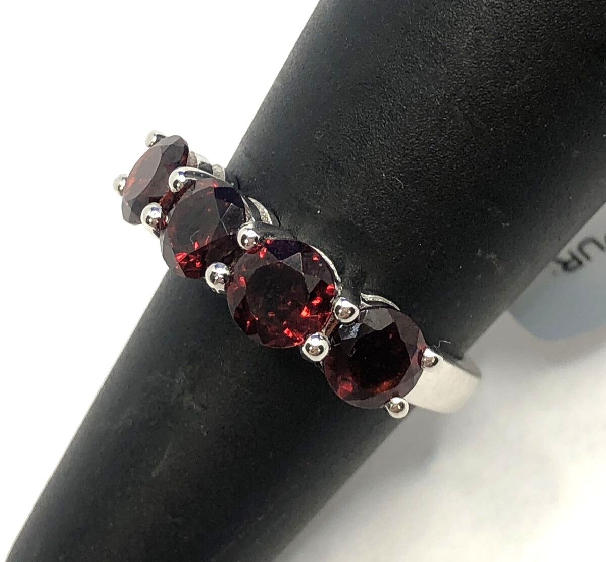 Designer TGGC 925 Sterling Silver Round Garnets Anniversary Stackable Band Ring