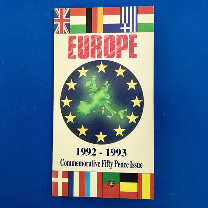 1992 1993 COMMEMORATIVE FIFTY PENCE ISSUE  EUROPE IN ORIGINAL SEALED CASE