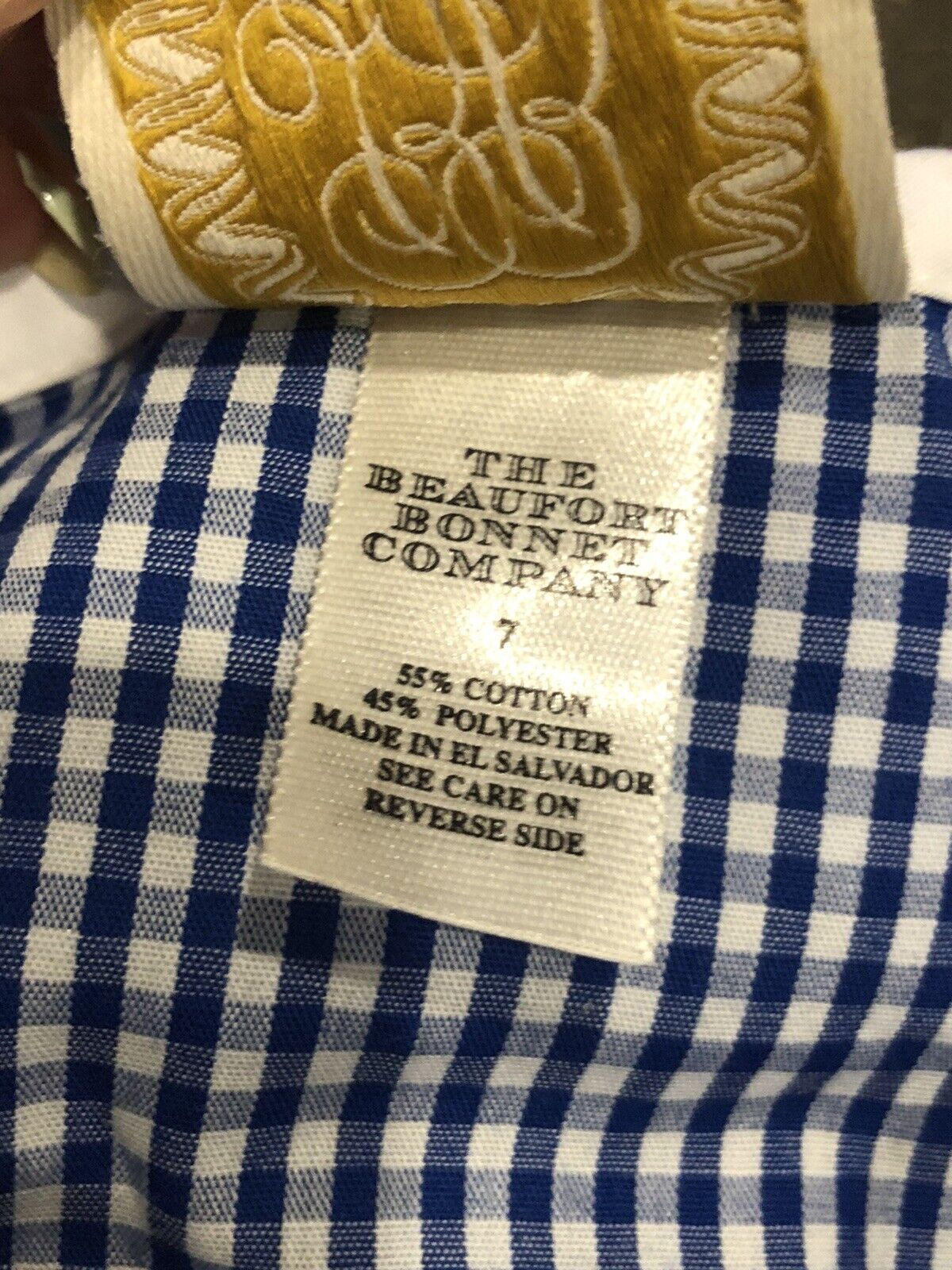 The Beaufort Bonnet Company Blue White Gingham Checkered Girl's Size 7 Dress