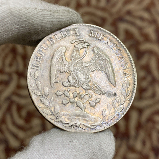 1893 Go Guanajuato 8 Reales R.S. 10 D 20 G .903 Silver Mexico Coin