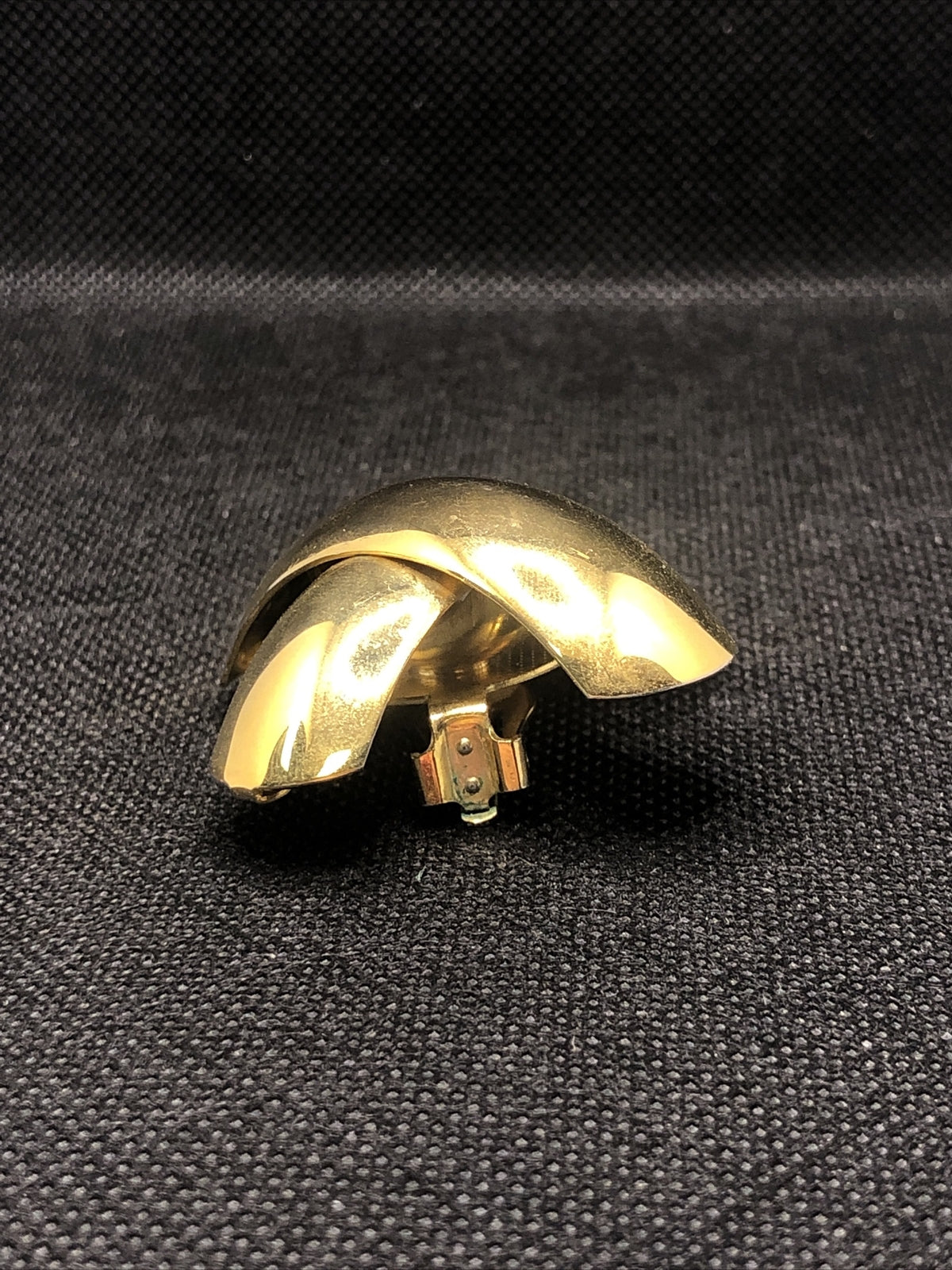 Mid Century Norma Jean Gold Tone Modernist X Polished Statement Clip On Earrings