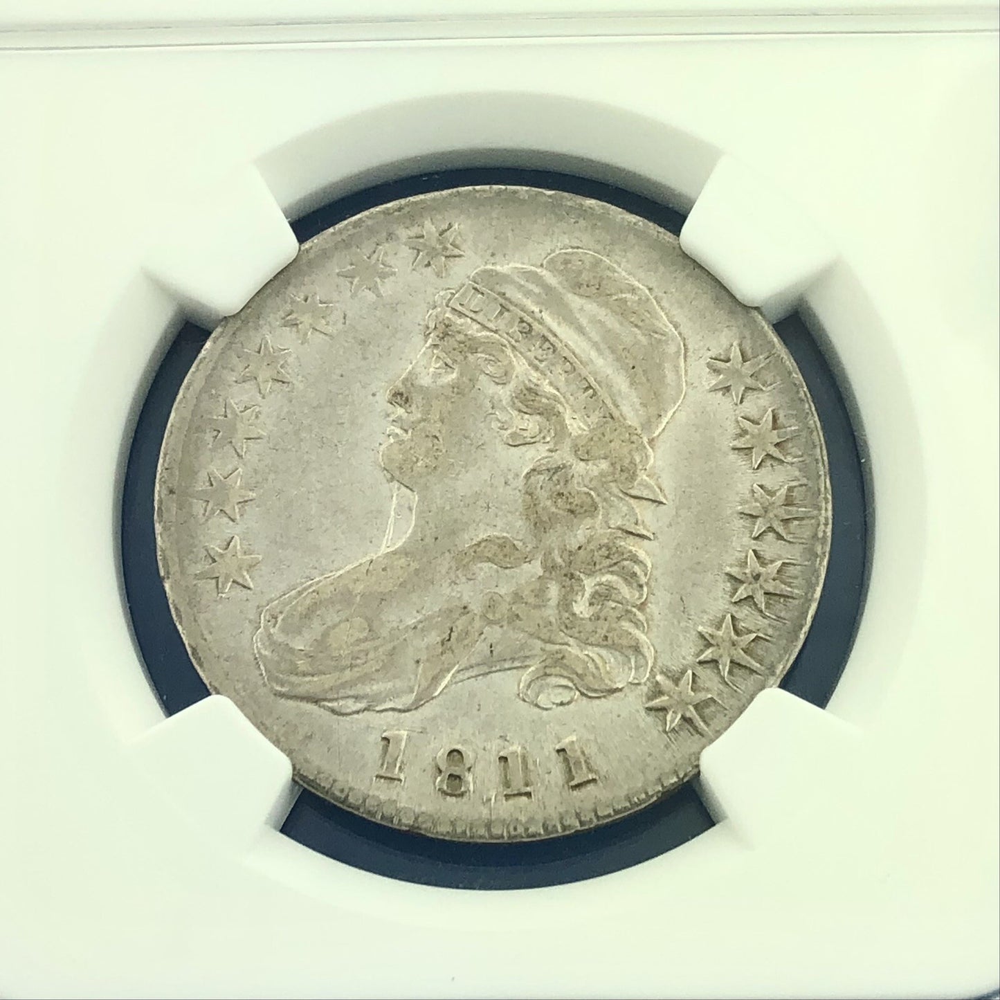1811/10 Capped Bust Silver Half Dollar 50c Lettered Edge NGC XF Details Coin