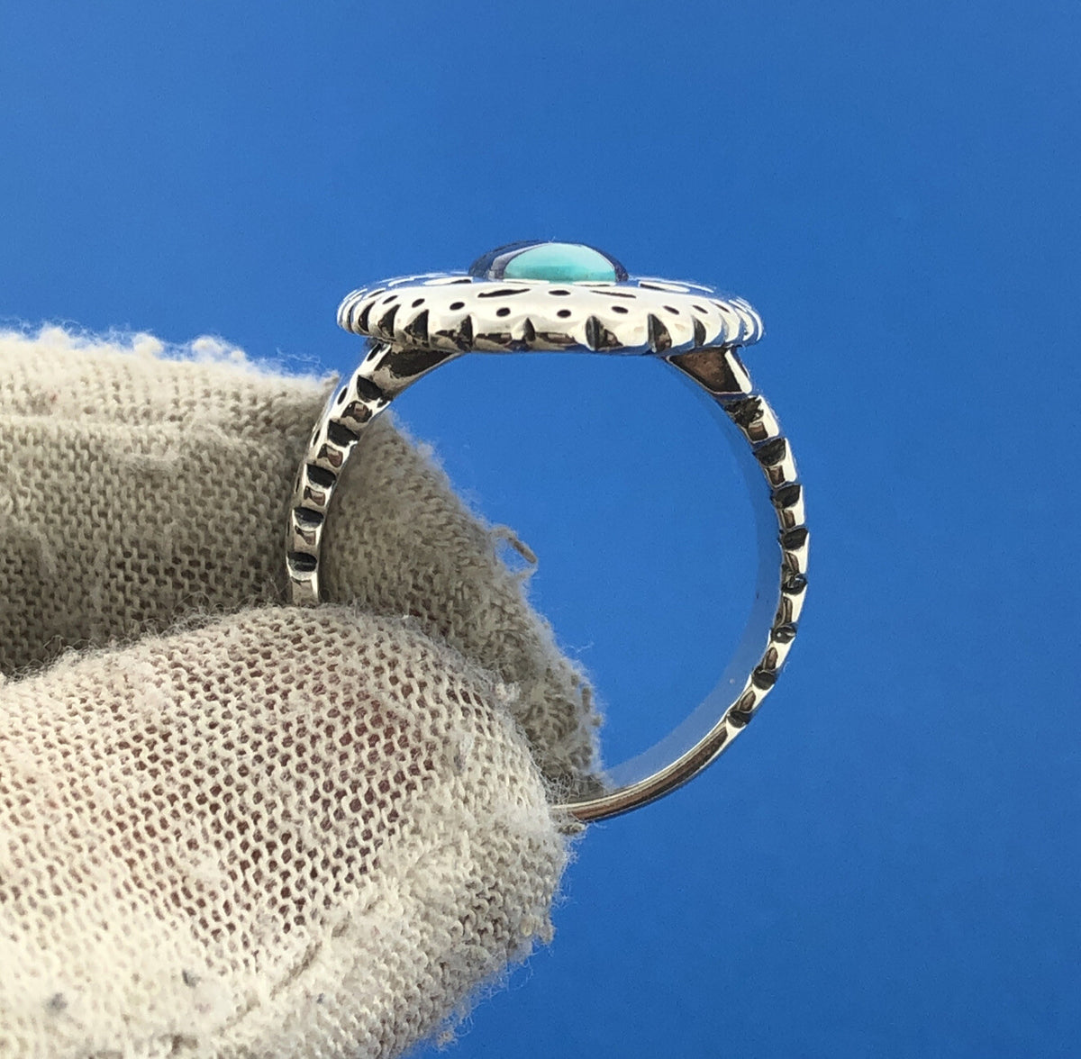 Carolyn Pollack Relios Southwestern Mosaic Stone Inlay Sterling Silver 925 Ring