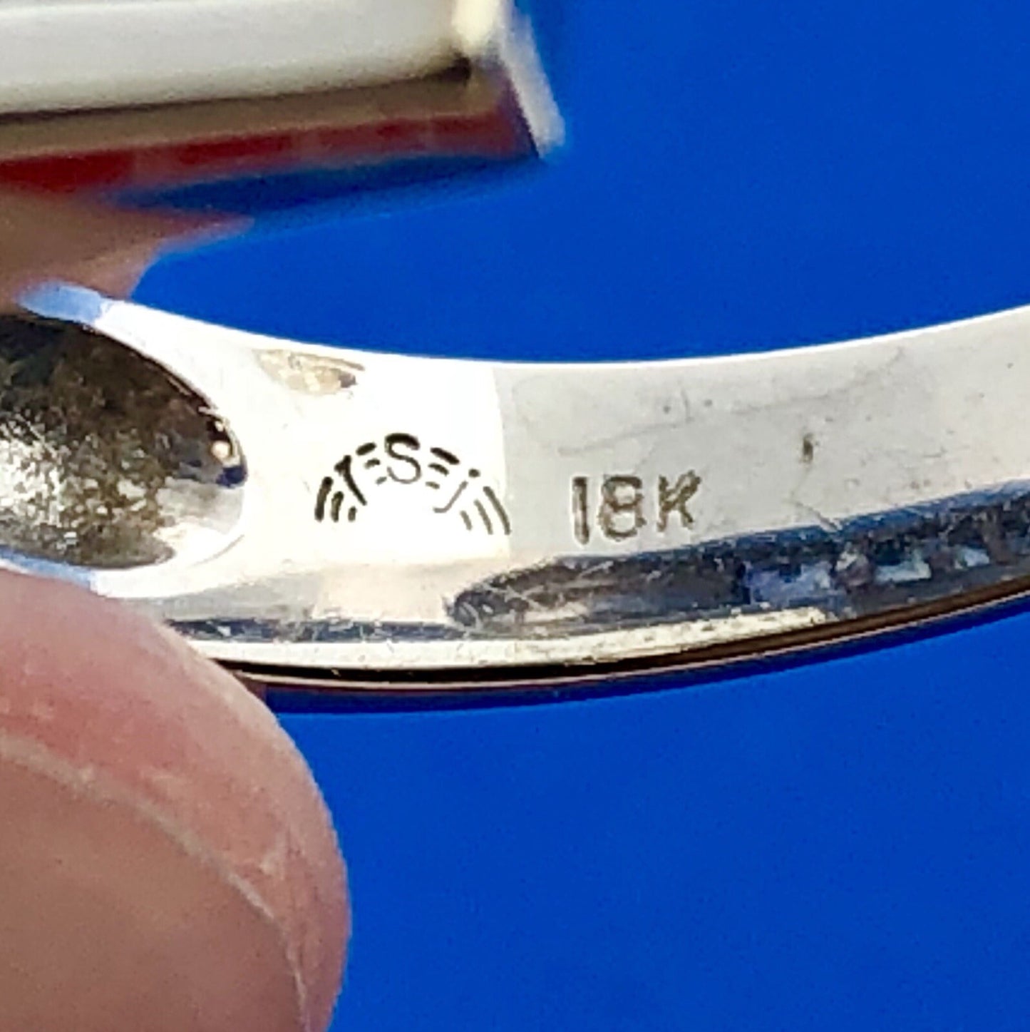 Modernist 18k White Gold Sapphire September Anniversary Birthday Abstract Ring