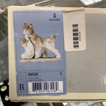 1998 Lladro Safe And Sound Terrier Child Retired Porcelain Figurine #6556 NIB