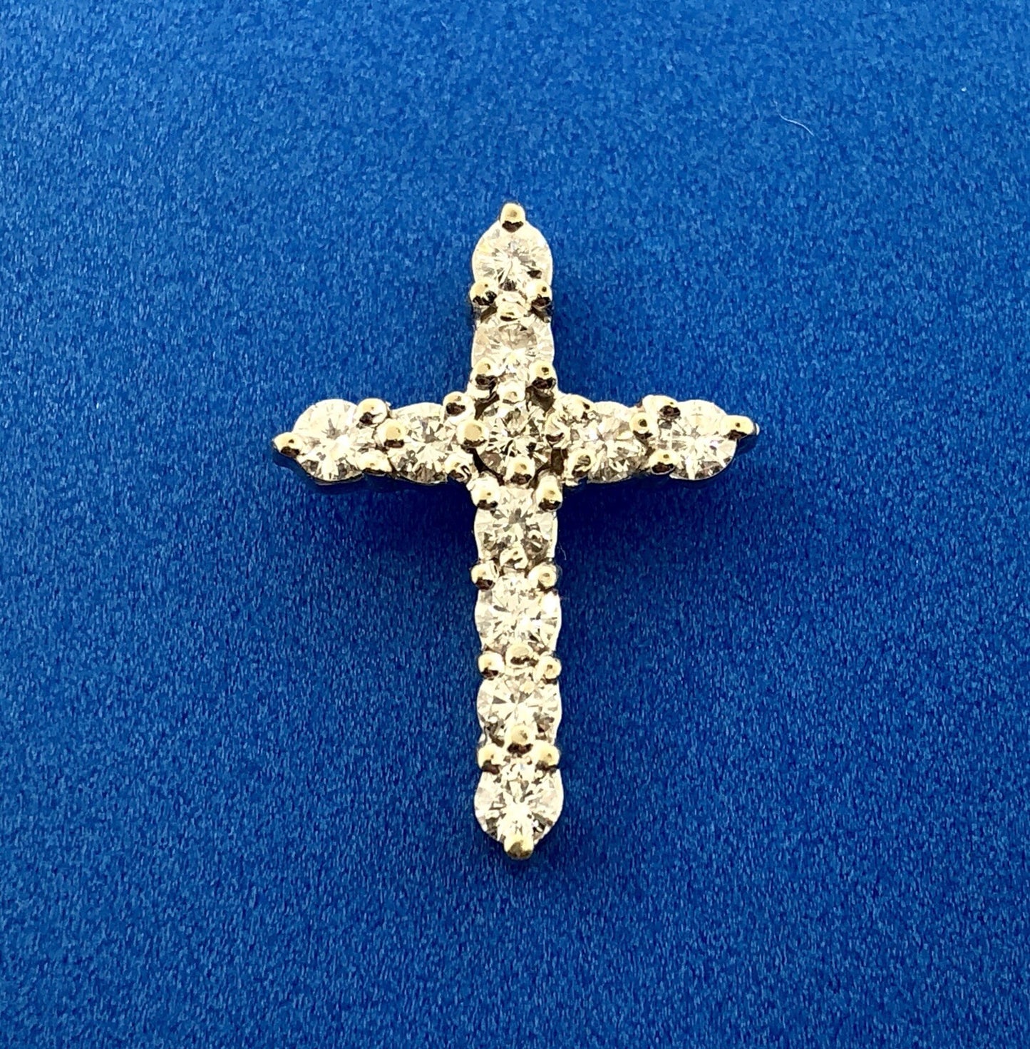 14K White Gold Diamond Cross Religious Communion Confirmation Bridal Pendant