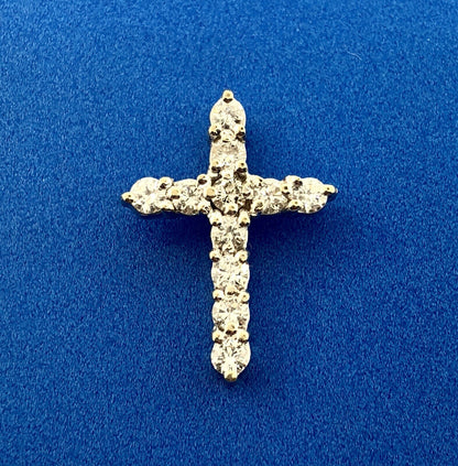 14K White Gold Diamond Cross Religious Communion Confirmation Bridal Pendant