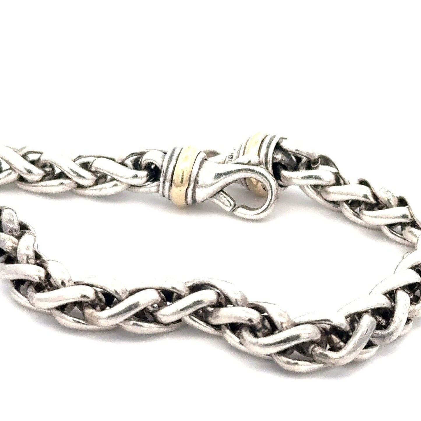 David Yurman 925 Sterling Silver 18K Yellow Gold Cable Classics Chain Bracelet