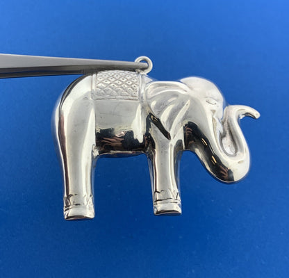 Stunning Sterling Silver 925 Elephant Animal Holiday Ornament