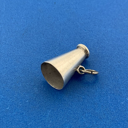 Retro Designer 925 Sterling Silver Megaphone Cheerleader Bracelet Pendant Charm