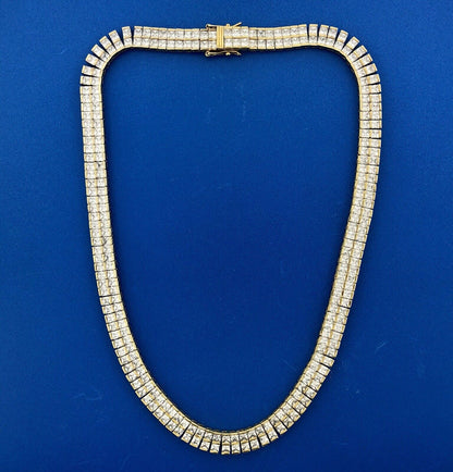 Vermeil Sterling Silver 925 Cubic Zirconia CZ Statement Collar Choker Necklace