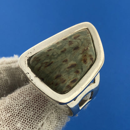 Jay King Desert Rose Trading Sterling Silver Jasper Modernist Cocktail Ring