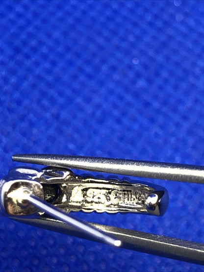 Black Onyx Diamond Accented 925 Sterling Silver Half Huggie Hoop Stud Earrings