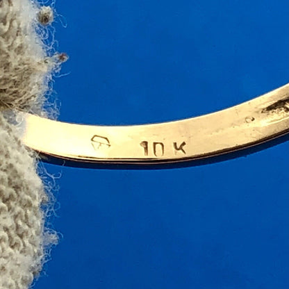 Gorgeous 10k Yellow Gold Round Cut Diamond Black Onyx Rectangle Ring Size 7.25