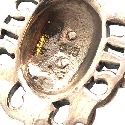 925 Sterling Silver Fleur De Lis Oval Pendant