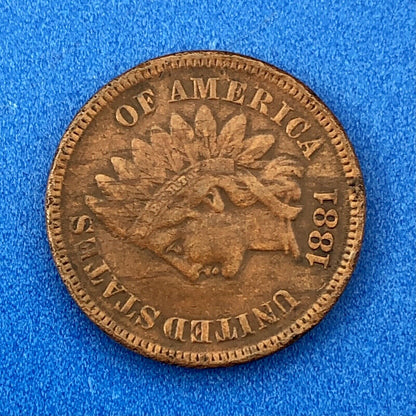 1881 Indian Head One Cent Penny Type 3 Bronze Better Key Philadelphia Coin