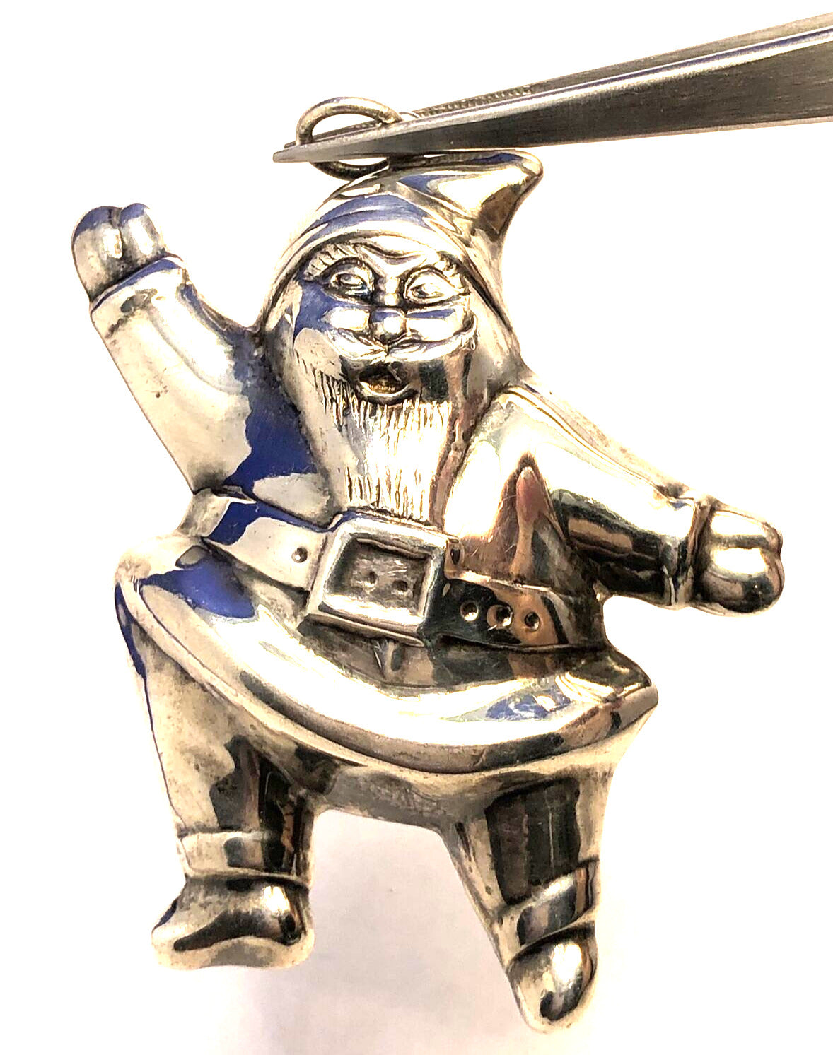 Christmas 925 Sterling Silver 3D Santa Claus Saint Nicholas Tree Ornament