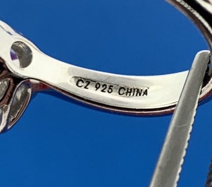 Designer TACORI 925 Sterling Silver Princess Asscher Cubic Zirconia Ring