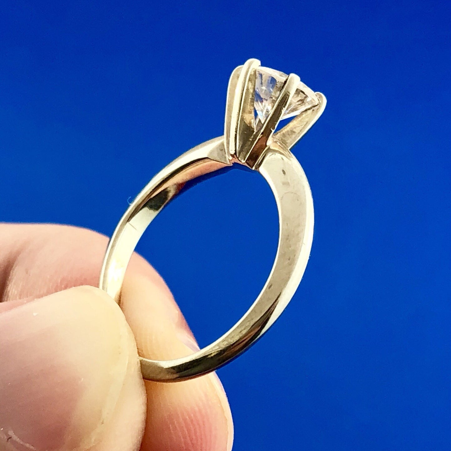 14K White Gold Diamond Solitaire Engagement Bridal Wedding Ring