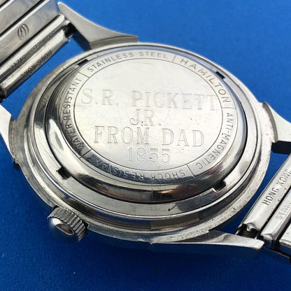 Mid Century Hamilton Automatic Mens Stainless Steel 17j Grade 661 Wrist Watch