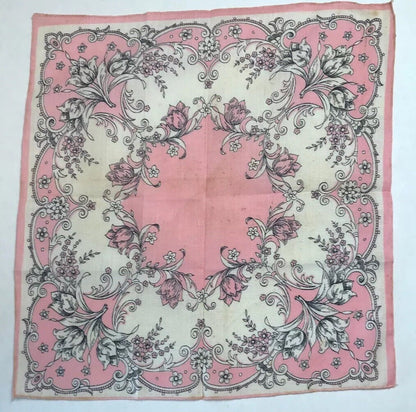 Vintage 7 Item Lot Floral Paisley Ladies Embroidered Edge Handkerchiefs
