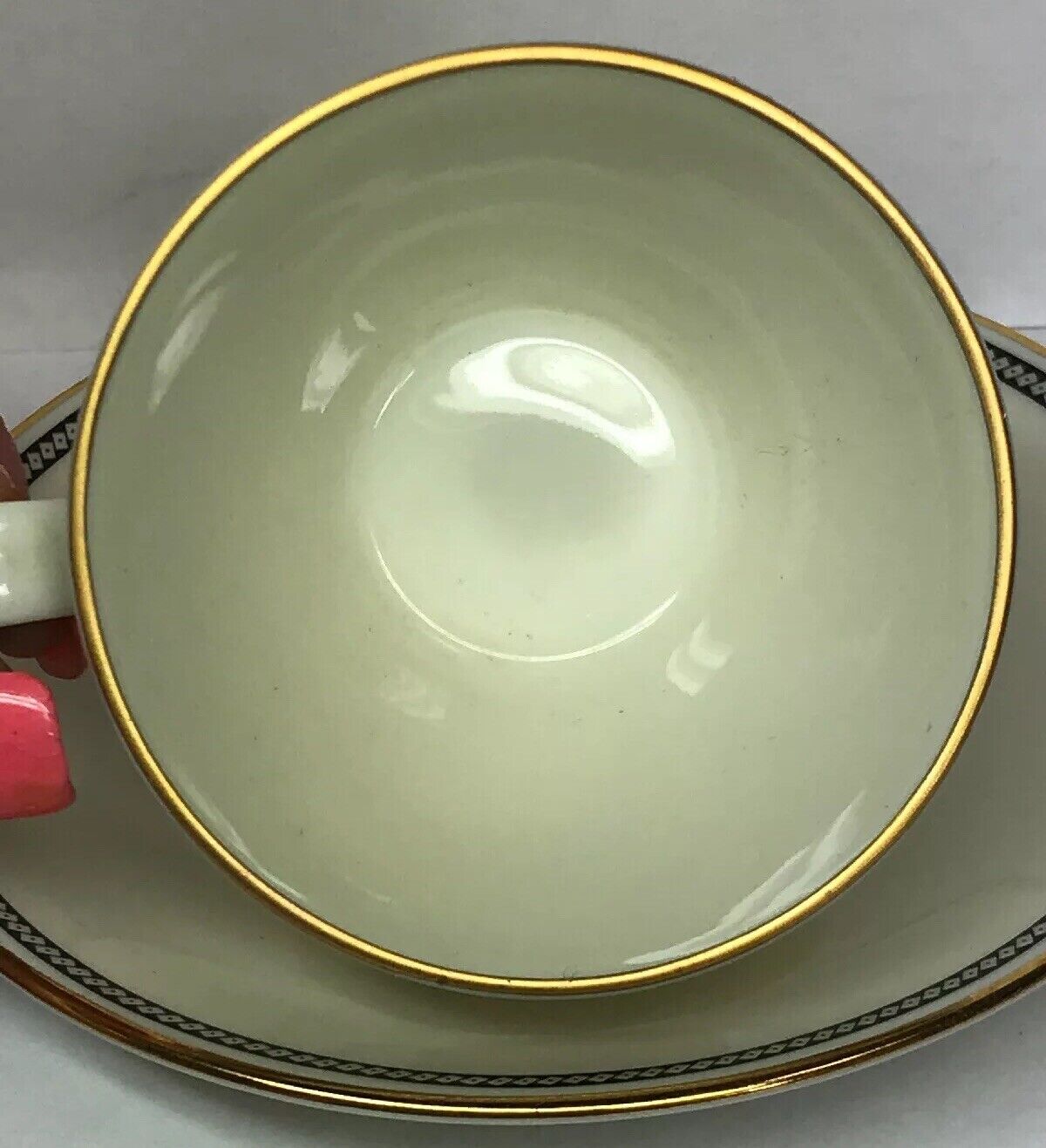 Elegant Richard Ginori Italy Black Gold China Demitasse Cup And Saucer Set