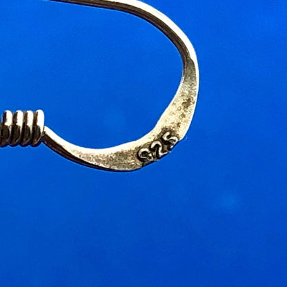 Artisan Sterling Silver 925 Turquoise Intricate Dream Catcher Dangle Earrings