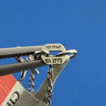 Karizia Spa KA 1772 Sterling Silver Diamond Accented Infinity Charm Necklace NWT