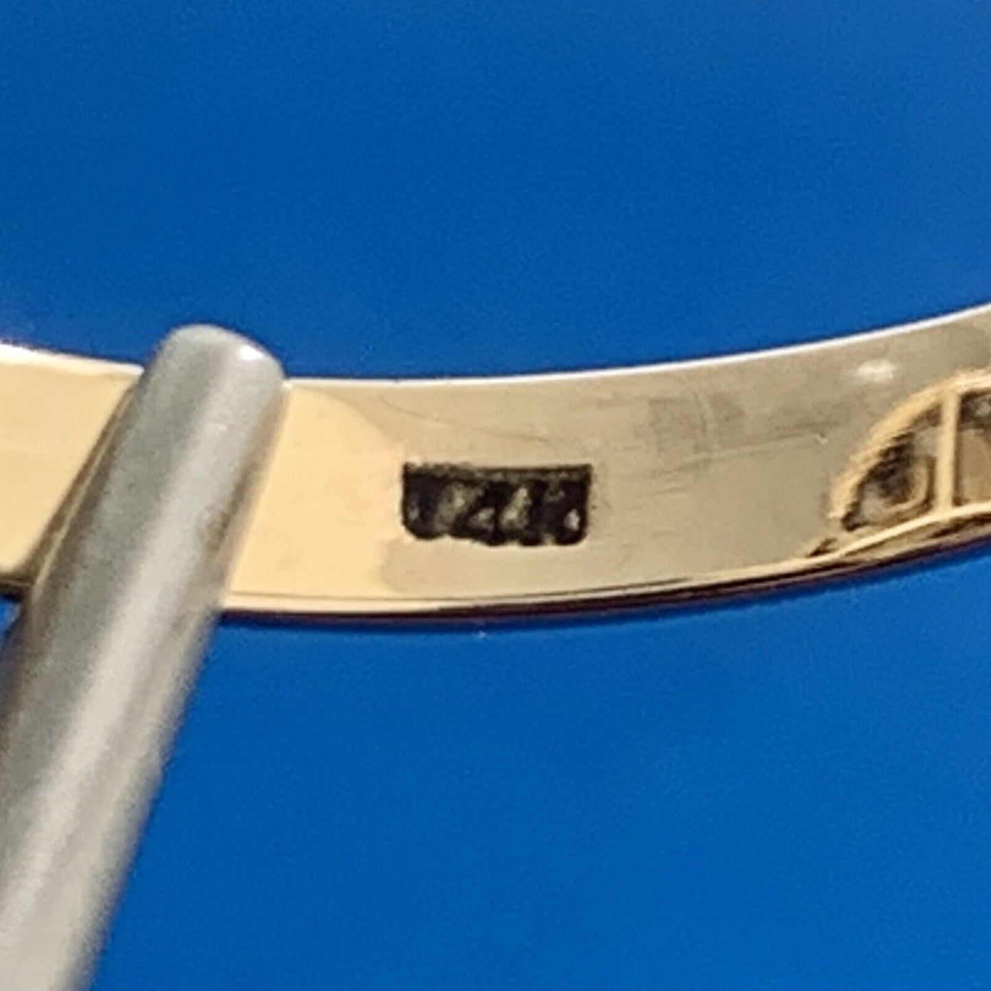 Estate 14K Yellow Gold Sapphire Opal Princess Empire Stacked Dome Cocktail Ring