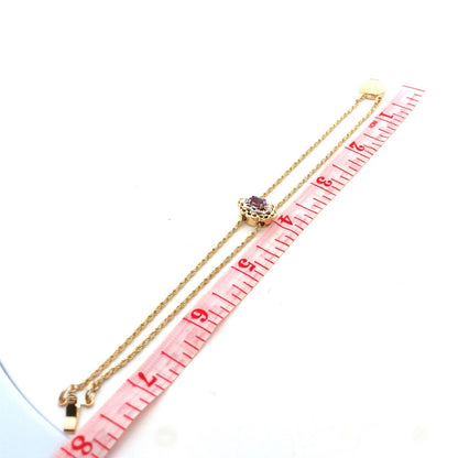 Richard Klein KLJCI 14K Yellow Gold Purple Topaz Diamond Double Strand Bracelet