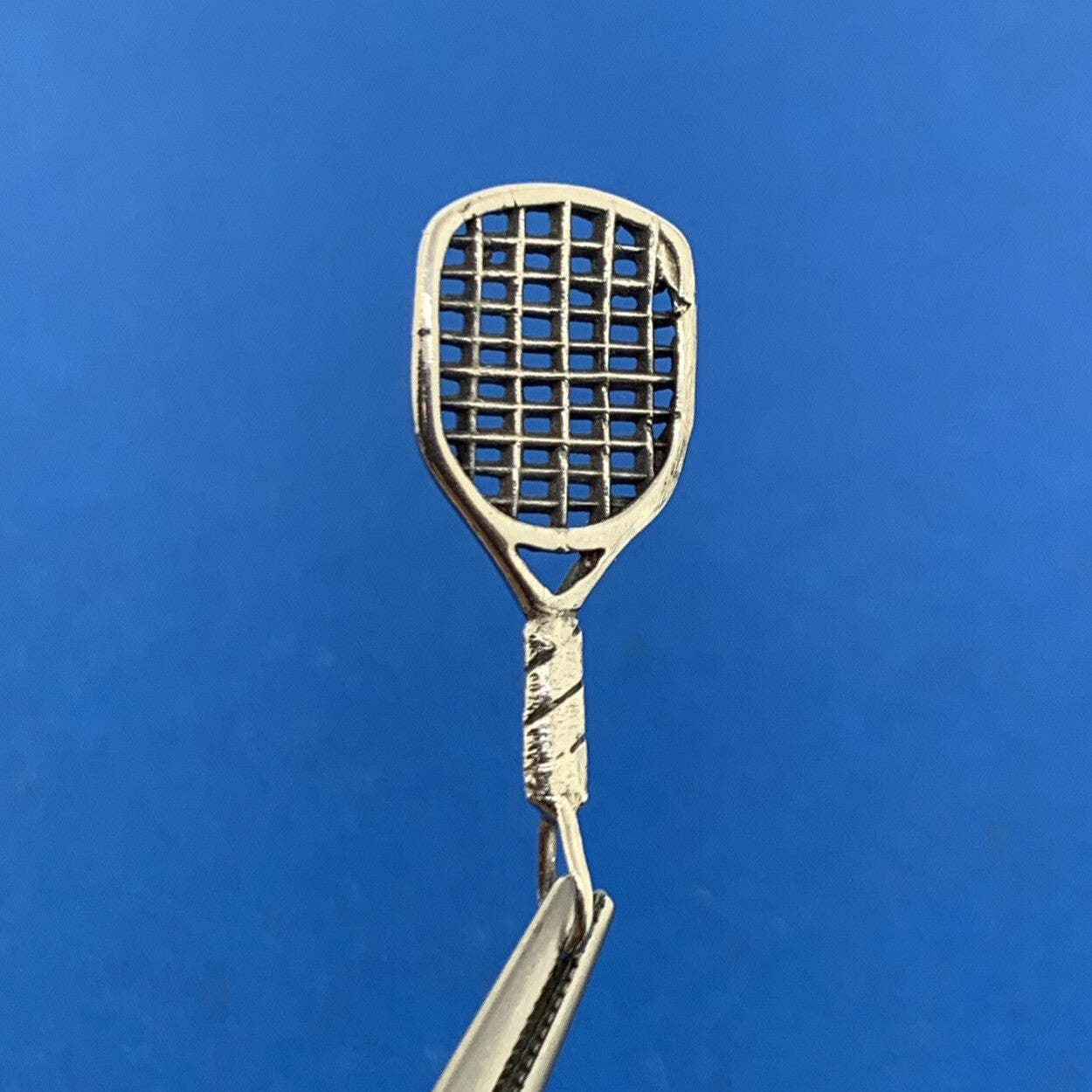 Vintage 925 Sterling Silver Handball Tennis Racket Bracelet Dangle Charm
