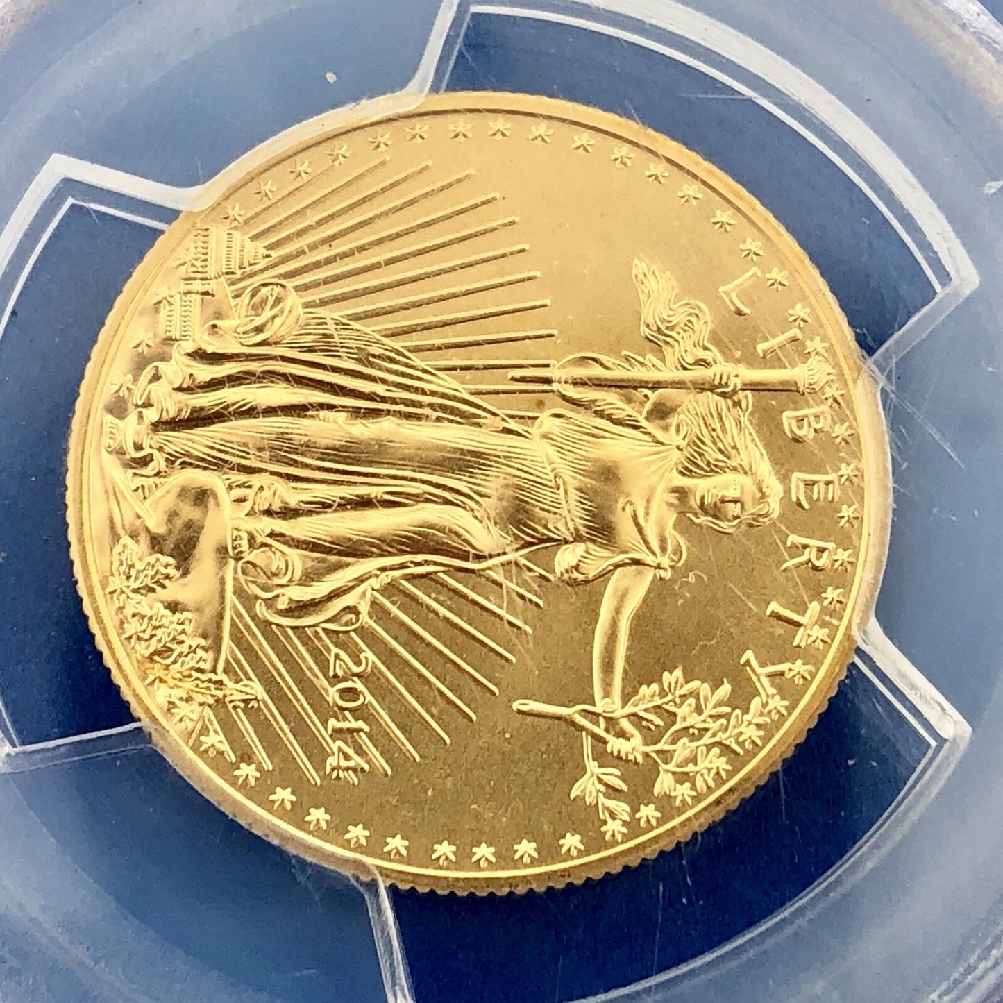 2014 $25 Gold 1/2 OZ PCGS MS70 First Strike Gold American Eagle Rare Label