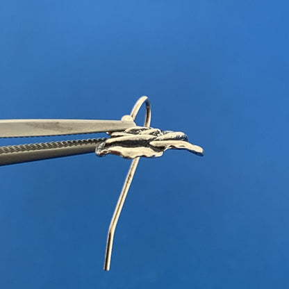 Designer 925 Sterling Silver Flower Rose Bloom Drop Dangle Earrings