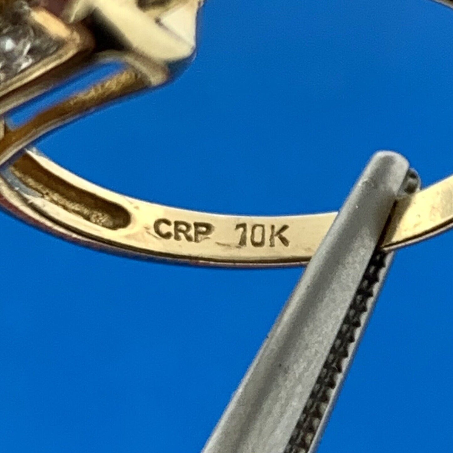 Designer 10K Yellow Gold Citrine Garnet Diamond November Anniversary Ring