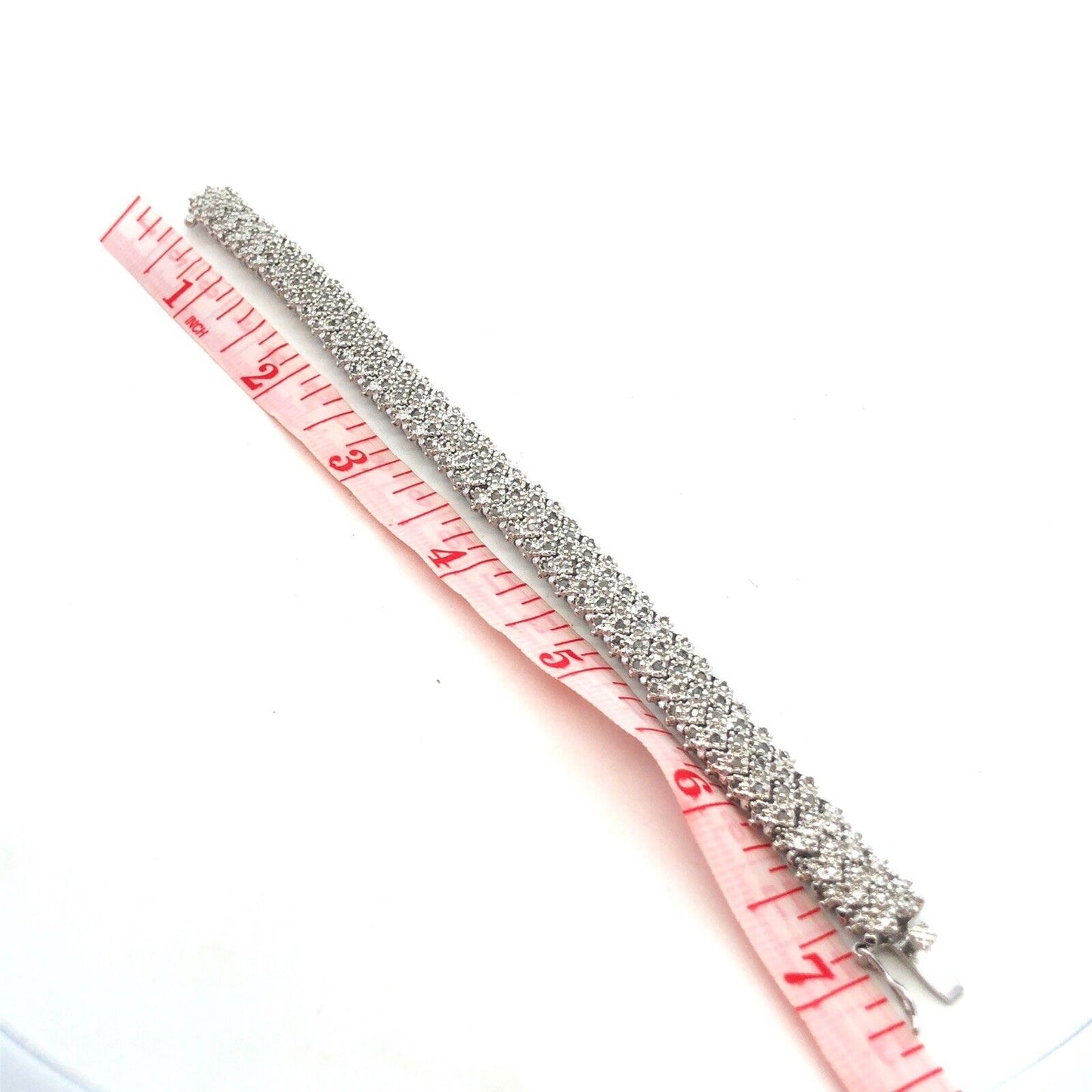 Designer DBJ 925 Sterling Silver Round Diamond Cluster Tennis Bracelet