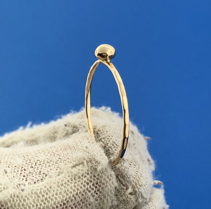 Gorgeous 14k Yellow Gold Sphere Bead Precious Small Ring Size 6.5